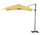 California Umbrella 8-Feet Polyester Square Cantilever Steel Market Umbrella, Pacific Blue