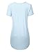 NINEXIS Women's Basic Half Sleeve Tunic Top with High Low Hem