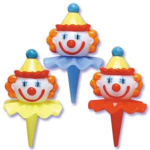 Clown Head Cupcake Picks - 12pc Clown Head Cupcake Picks - 12pc
