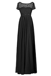 Plus Size A-line Short Sleeves Sheer Crystal  Floor Length Chiffon Evening Dress/Mother-of-the-Bride Dress/Party Dress  With Ruffles