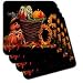 Halloween Pumpkins and Sunflowers Theme - Set Of 8 Ceramic Tile Coasters