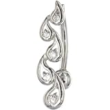 Solid 14KT White Gold Cubic Zirconia FANCY JOURNEY Belly Ring