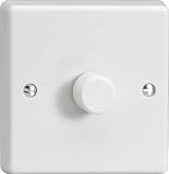 from Varilight Varilight - 1 Gang 1 or 2 Way 400 Watt Push on/Push off Standard Dimmer Switch Classic White Plastic w - HQ3W
