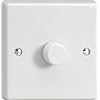 Varilight - 1 Gang 1 or 2 Way 400 Watt Push on/Push off Standard Dimmer Switch Classic White Plastic w - HQ3W