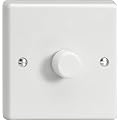 Varilight - 1 Gang 1 or 2 Way 400 Watt Push on/Push off Standard Dimmer Switch Classic White Plastic w - HQ3W