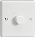 Varilight - 1 Gang 1 or 2 Way 400 Watt Push on/Push off Standard Dimmer Switch Classic White Plastic w - HQ3W
