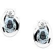 14K White Gold Sky Blue Topaz and Diamond Earrings
