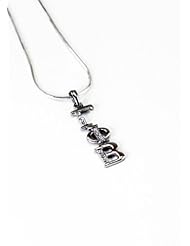 Gamma Phi Beta Sterling Silver Lavaliere set with Lab-Created Diamonds