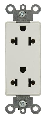 15 Amp 125/250-Volt, Decora Universal Duplex Receptacle, Back and Side Wired, White/Ivory, 5825