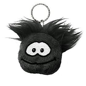 Disney Club Penguin Keychain 2 Inch Plush Puffle Black