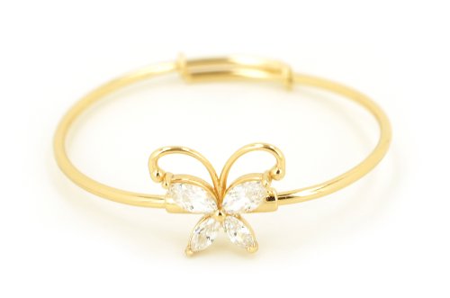 Cheap Girls Jewelry 14kt Yellow Gold Layered Adjustable Butterfly CZ Infant Baby Bracelet Size 4" to 5" for Newborn babies and toddlers For Sale Cheap Girls Jewelry 14kt Yellow Gold Layered Adjustable Butterfly CZ Infant Baby Bracelet Size 4" to 5" for Newborn babies and toddlers For Sale
