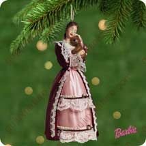 Hallmark Keepsake Ornament - Porcelain Victorian Barbie with Cedric Bear 2001 (QXI6952)