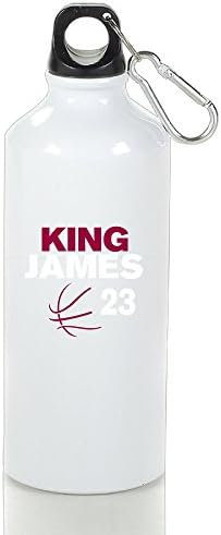 EVALY Lebron LBJ James King James Basketball MVP 2016 Stylish Climbing Kettle White With Carabiner Hook,400-600ml /6.5OZ