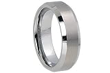 7mm Dual Finish Tungsten Carbide Men's Ring With Beveled Edges