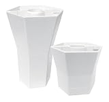 BRELLA VASE - 5 inch and 10 inch - 2 piece - Opaque - Cottage White - Duet Gift Set