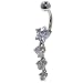 pug32  - Belly Navel Rings Clear Cz Stars Dangle Collection