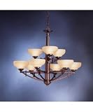 Columbiana Indoor 9 Light Olde Auburn Incandescent Chandelier