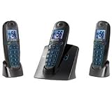Sagem - D56T Trio - Téléphone sansfil numérique - Ecran et Clavier rétro-éclairé - 2 Combiné supplementaire - Noir
