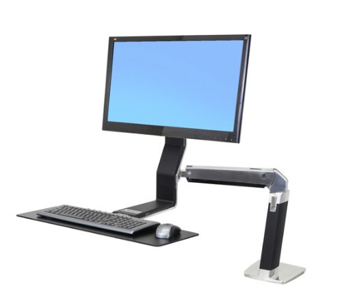 Ergotron WorkFit A Single HD LCD Monitor Sit-Stand Workstation bis 76,2 cm (30 Zoll) schwa Preisvergleich