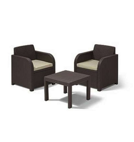 Atlanta 2 Seater Balcony Bistro Set - Brown w/Coffee Table & 2 Chairs top Bistro sets Atlanta 2 Seater Balcony Bistro Set - Brown w/Coffee Table & 2 Chairs picture