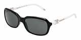 Tiffany & Co. Women's 4023 Black / White Frame/Smoke Grey Lens Plastic Sunglasses
