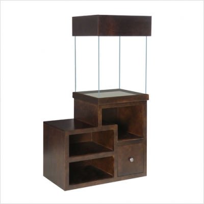 Marineland 37 Gallon Column Aquarium Ensemble with Premiera Hardwood Stand in Caribbean Rum Finish