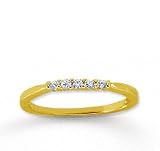 18k Yellow Gold 5 Stone 1/10Ct Diamond Anniversary Band