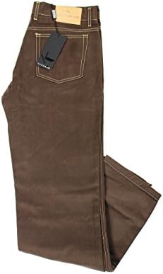 Krizia Uomo Brown Velvet Brown Classic Straight Leg Men's Pants, 48