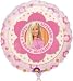Printed Foil Balloon (18in, round) - Happy Birthday Flowers: Barbie(TM)