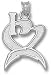 San Diego Chargers Solid Sterling Silver ''I Heart'' Bolt 3/4'' Pendant