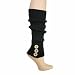 BLACK RIBBED KNIT STRETCHY LEG WARMERS W/BUTTON TRIM