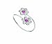 Sterling Silver Double Pink Flower Toe Ring