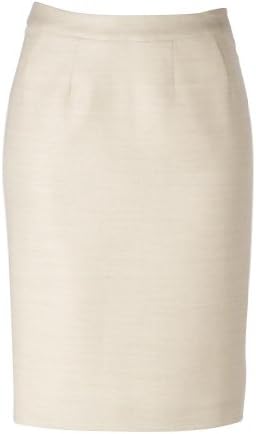 woolmaster Women's Wool/Silk/Linen Pencil Skirt 6 Cream