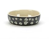 Ceramic Wide Rim Cat Dish Paw Print 5