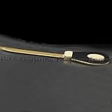 Black Leather Letter Opener with Gold Plating