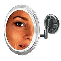 Zadro 9 Makeup Magnifying Vanity Mirror, Chrome, Surround Light, Dual Arm, 7X Magnification