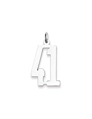The Alumni Medium Elongated Number 41 Pendant in Sterling Silver
