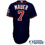 MLB Men's Minnesota Twins Joe Mauer Six Button Cool Base Authentic Road Jersey (Navy, 48/X-Large)