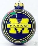 MICHIGAN WOLVERINES GLASS BALL ORNAMENT