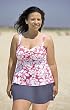 Liz Claiborne&REG; Op Art Floral Plus Size Twist Bra Skirtini Swimsuit - Plus Size Swimwear Plus Size Swimsuit
