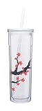 Blossom Branch 16oz Spirit Double Wall Acrylic Tumbler Cup with Straw-BPA FREE