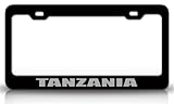 IMAGE OF TANZANIA Country Steel Auto License Plate Frame Tag Holder, Black/Silver