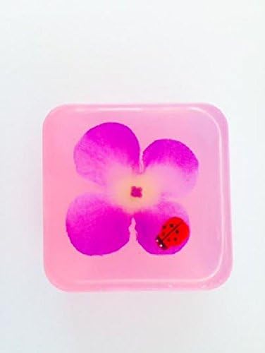 Ladybug Flower Embedded Square Glycerin Soap
