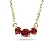 1.00 CTW Garnet Three Stone Pendant Necklace 14K Yellow Gold