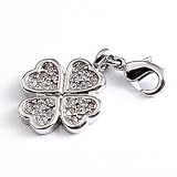 charms Charms Anhänger für Bettelarmband Kleeblatt mit Strass