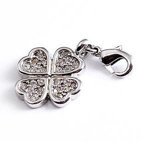 Charms Anhänger für Bettelarmband Kleeblatt mit Strass Charms