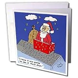 Rich Diesslins Cartoon Days of Christmas TCDC - Dale Hunt - Santas Tight Fit - Greeting Cards-12 Greeting Cards with envelopes