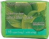 Seventh Generation Chlorine Free ULTRA-Thin Pads Super Long With Wings -- 16 Pads