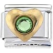 Heart August Birthstone Italian Charm