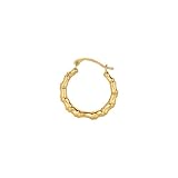 10k Gold Bamboo Hoop Earrings - JewelryWeb